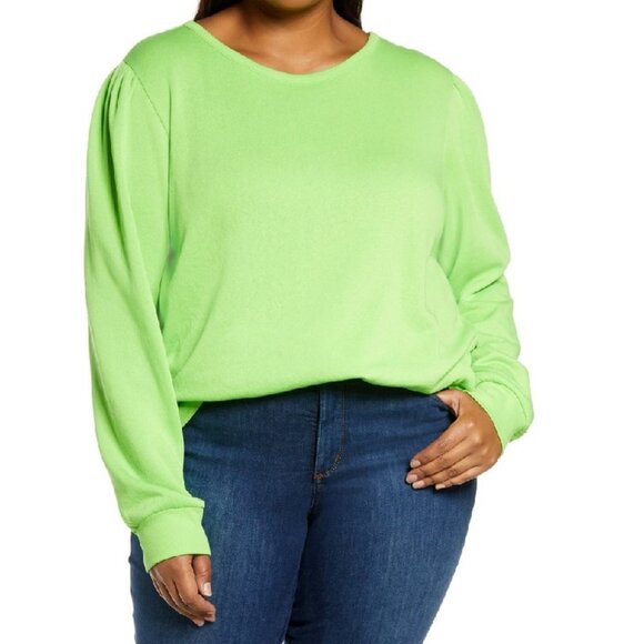HALOGEN Puff Sleeve Sweatshirt - Picture 1 of 7